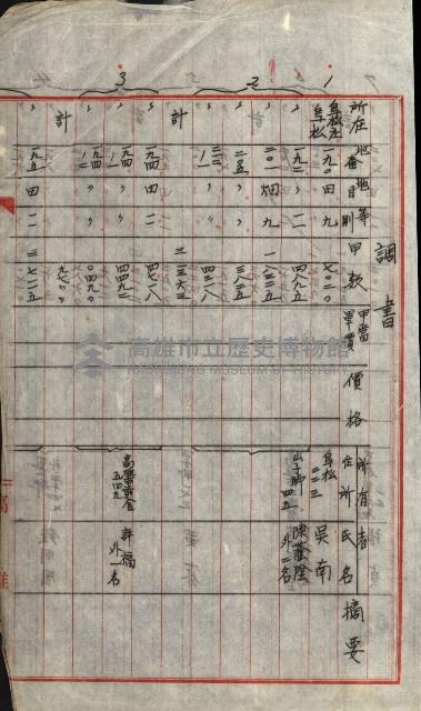 高雄工業用水道用地買收書類其ノ二藏品圖，第74張