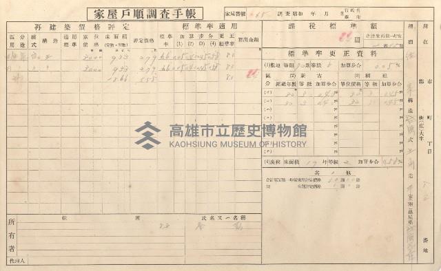 小港庄空地子、店子後家屋戶順調查手帳
（一冊之內一）藏品圖，第166張