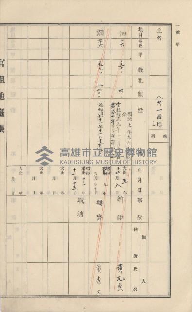美濃庄官租地臺帳（二冊之內第二號）藏品圖，第166張