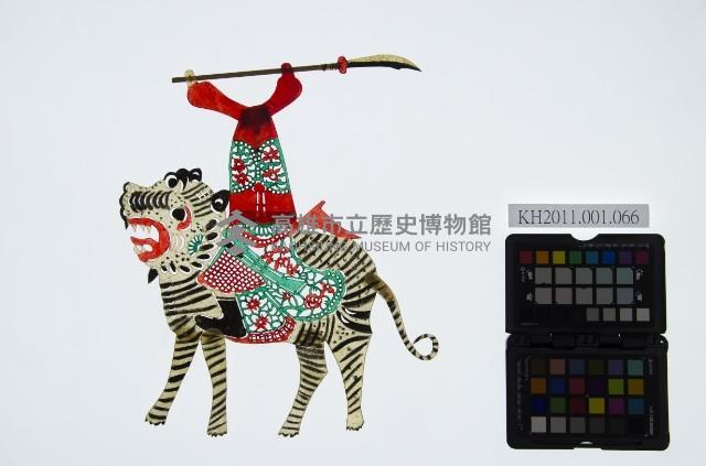 皮影戲偶左男騎-道長騎老虎（偶身）藏品圖，第1張