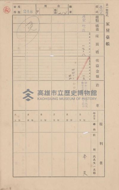 鳳山郡林園庄中芸家屋臺帳（二冊之內第二號）藏品圖，第66張