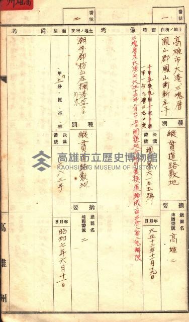 官有特種林野臺帳（高雄州）藏品圖，第66張