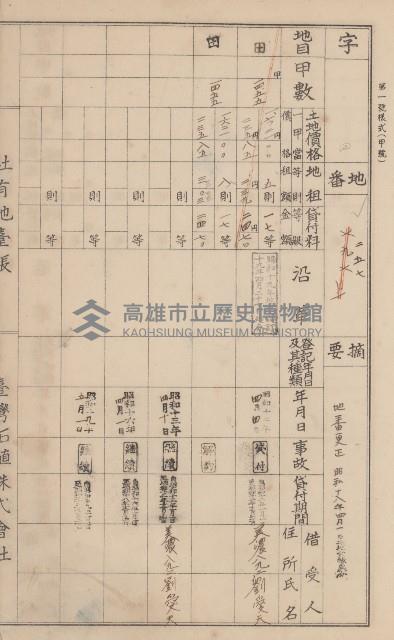 臺灣拓殖株式會社美濃社有地臺帳（二之一）藏品圖，第126張