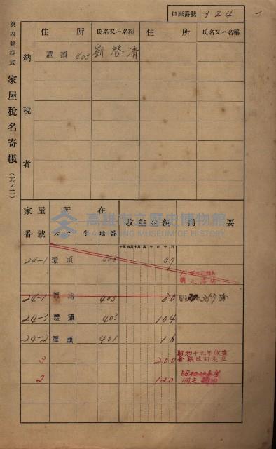 高雄州鳳山郡林園庄潭頭家屋稅名寄帳
（二冊之內第二號）藏品圖，第126張