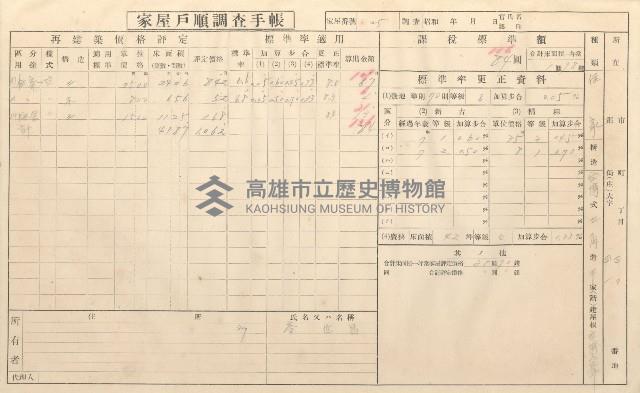 小港庄空地子、店子後家屋戶順調查手帳
（一冊之內一）藏品圖，第126張