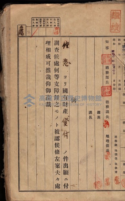 國有財產貸付許可綴（高雄州岡山郡）藏品圖，第126張