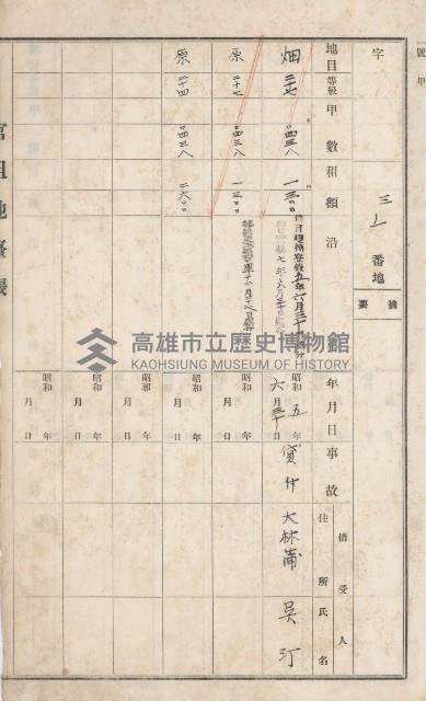 小港庄官租地臺帳藏品圖，第26張