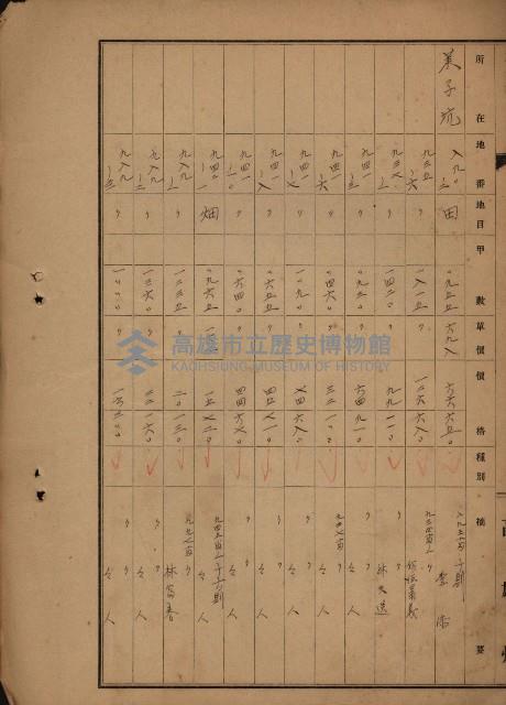 旗山郡（官有地價格一筆限調書）藏品圖，第205張