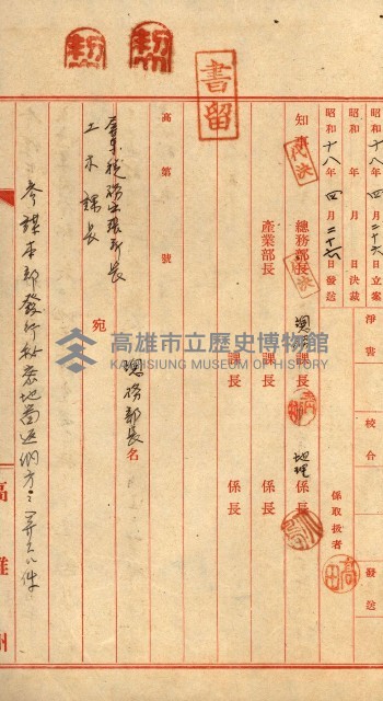 祕密地圖ニ關スル書類（高雄州）藏品圖，第914張