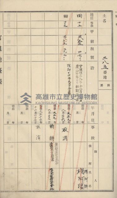 杉林庄官租地臺帳（二冊之內第二號）藏品圖，第106張
