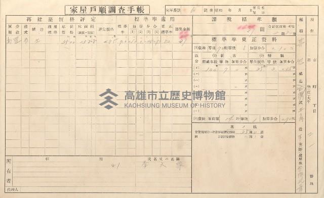 小港庄空地子、店子後家屋戶順調查手帳
（一冊之內一）藏品圖，第106張