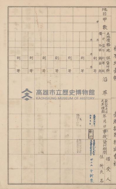 臺灣拓殖株式會社鳳山社有地臺帳（全一冊）藏品圖，第106張