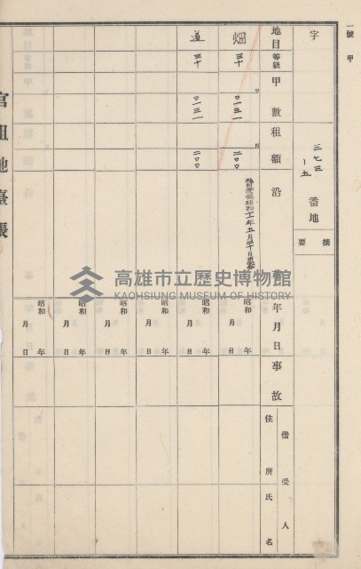 燕巢庄官租地臺帳（十六冊之內第三號）藏品圖，第106張