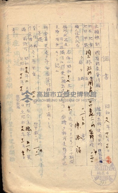 國有財產貸付許可綴（高雄州岡山郡）藏品圖，第106張