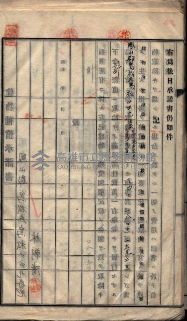 高雄工業用水道用地建物移轉承諾書
（買收關係－卅八之十五）藏品圖，第106張