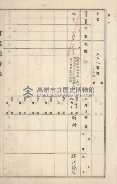 旗山街官租地臺帳（二冊之內第一號）藏品圖，第106張