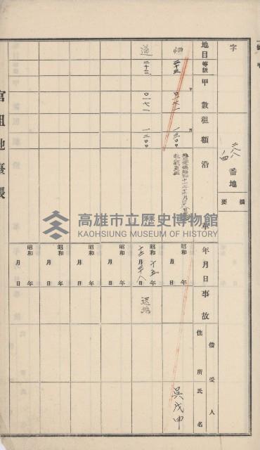 大樹庄官租地臺帳藏品圖，第6張