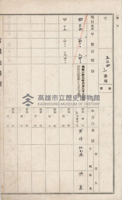 小港庄官租地臺帳藏品圖，第6張