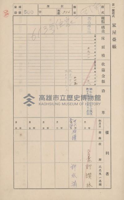 鳳山郡仁武庄翠屏村二之二家屋臺帳
（四冊之內第四號）藏品圖，第6張