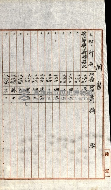 陸軍用地關係綴（評價關係）藏品圖，第321張