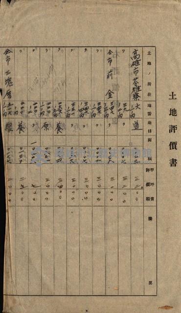 高雄川第四號運河開鑿工事用地買收徵印狀況調藏品圖，第116張