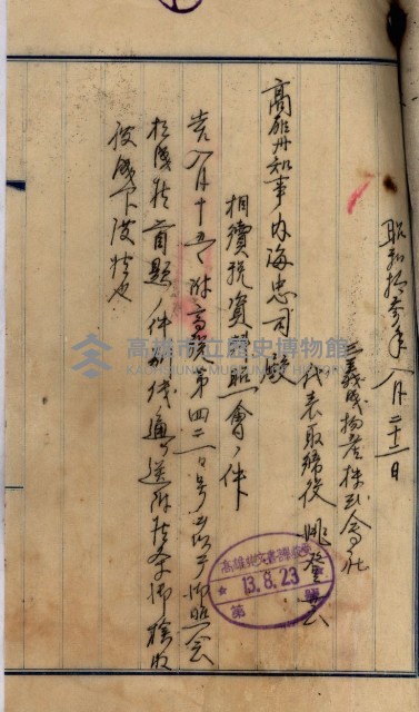 當管內法人ニ關スル相續稅資料作成關係書類
（直稅第一條資料係）藏品圖，第116張