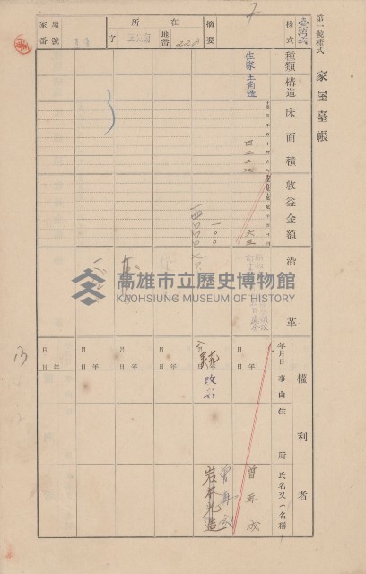 鳳山郡林園庄王公廟家屋臺帳（三冊之內第一號）藏品圖，第16張