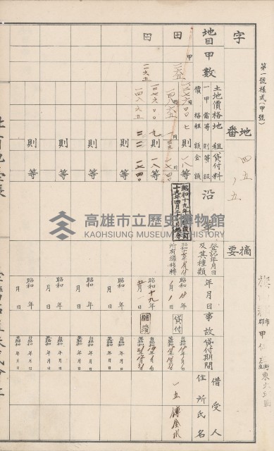 臺灣拓殖株式會社甲仙社有地臺帳（二之二）藏品圖，第16張