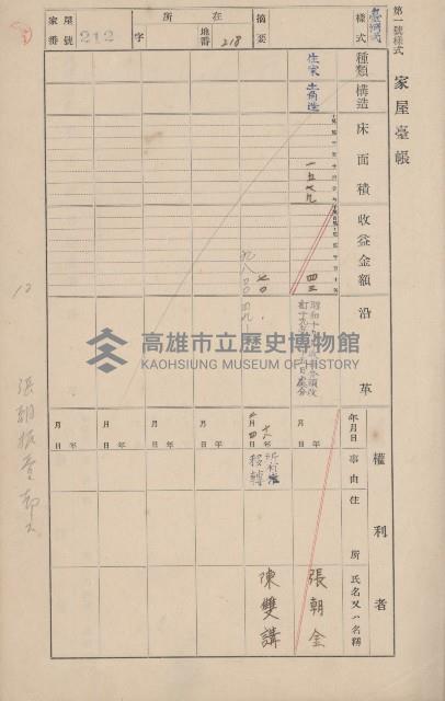 鳳山郡鳥松庄田草埔家屋臺帳
（二冊之內第二號）藏品圖，第16張