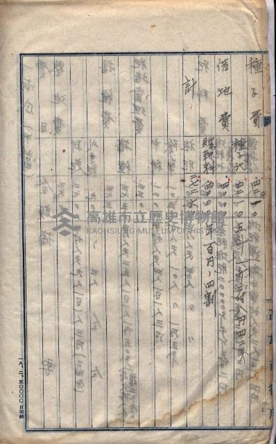 高臨營第一號ノ內二十二第（15）工事用地借上（左營）藏品圖，第17張