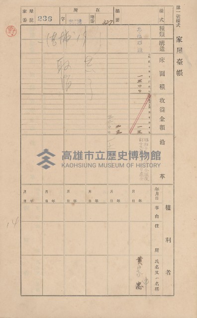 鳳山郡林園庄港子埔家屋臺帳（三冊之內第二號）藏品圖，第16張