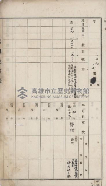 阿蓮庄官租地臺帳（十六冊之內第七號）藏品圖，第16張