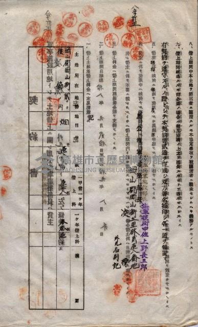 海軍土地借上契約書
（施設部長印捺印済）藏品圖，第756張