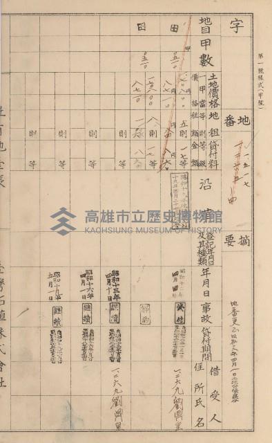 臺灣拓殖株式會社美濃社有地臺帳（二之一）藏品圖，第156張