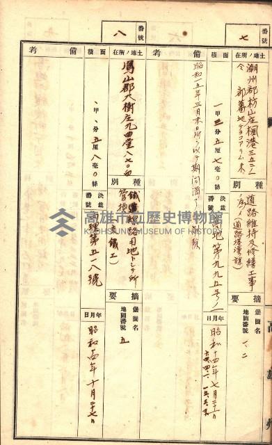 官有特種林野臺帳（高雄州）藏品圖，第56張