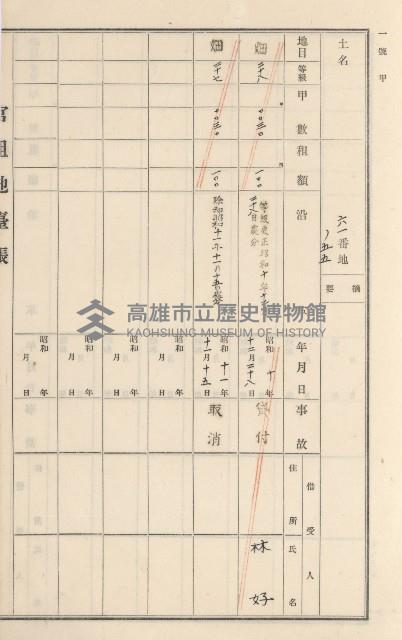 旗山街官租地臺帳（二冊之內第二號）藏品圖，第56張