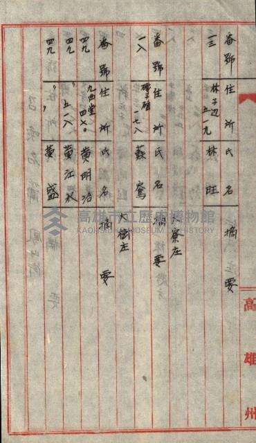 高雄工業用水道用地買收書類其ノ二藏品圖，第56張