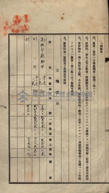公共用地賣渡承諾書綴、賣渡證書（戲獅甲前鎮）藏品圖，第446張