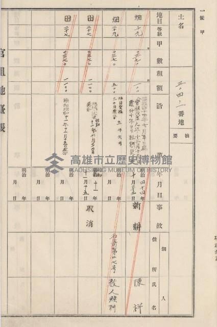 旗山街官租地臺帳（二冊之內第二號）藏品圖，第146張