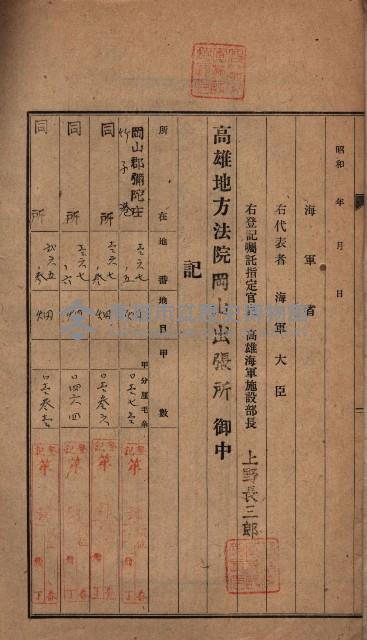 高臨營第一號ノ內三第（6）號
（竹子港、港口崙）藏品圖，第46張