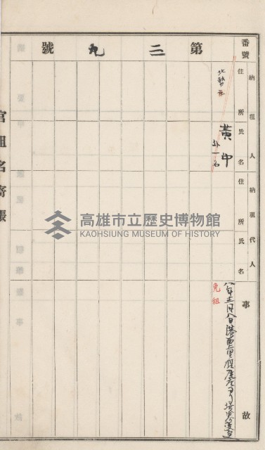 旗山街官租名寄帳（二之一）藏品圖，第47張