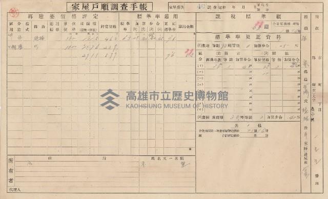 小港庄空地子、店子後家屋戶順調查手帳
（一冊之內一）藏品圖，第46張