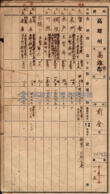 建物臺帳（高雄市－州有官舍）藏品圖，第46張