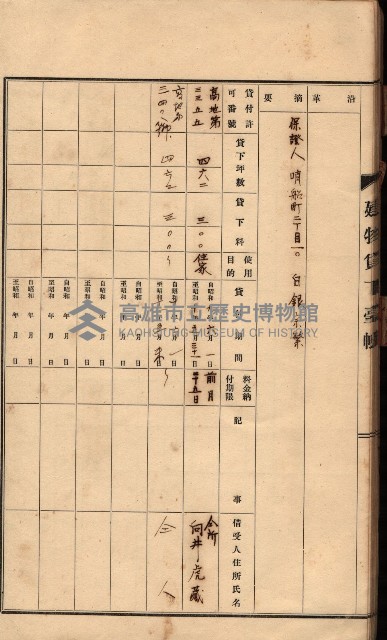 州所屬建物貸下臺帳（高雄州）藏品圖，第46張