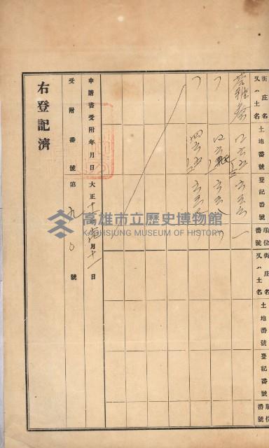 州財產－罹災救助基金所屬地ニ関スル登記原議書
（罹災救助－二十之五）藏品圖，第297張