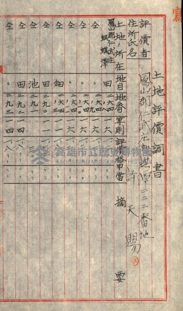 陸軍用地關係綴（評價關係）藏品圖，第511張