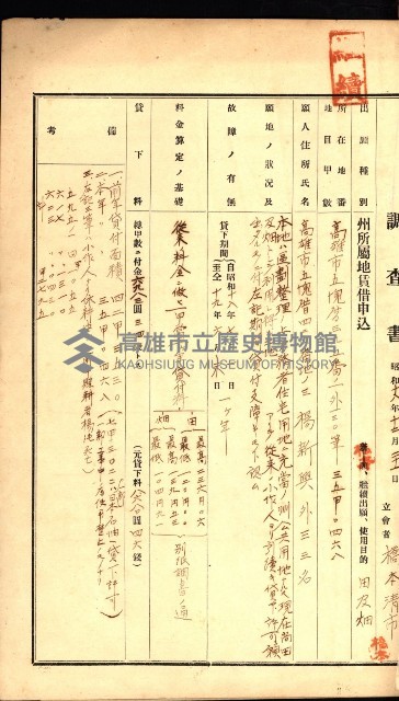 州有地貸付綴（高雄市）藏品圖，第501張