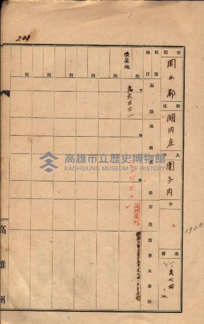 州有墓地臺帳（岡山郡）藏品圖，第196張