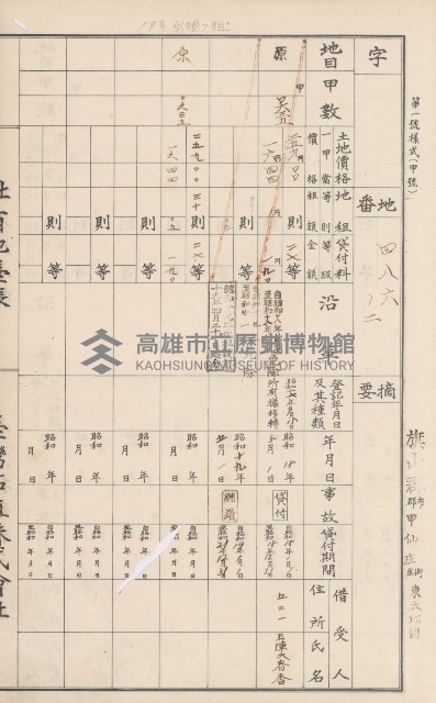 臺灣拓殖株式會社甲仙社有地臺帳（二之二）藏品圖，第96張