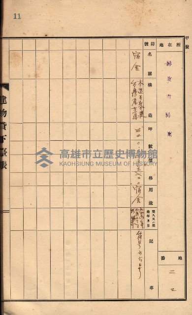 州所屬建物貸下臺帳（高雄州）藏品圖，第96張